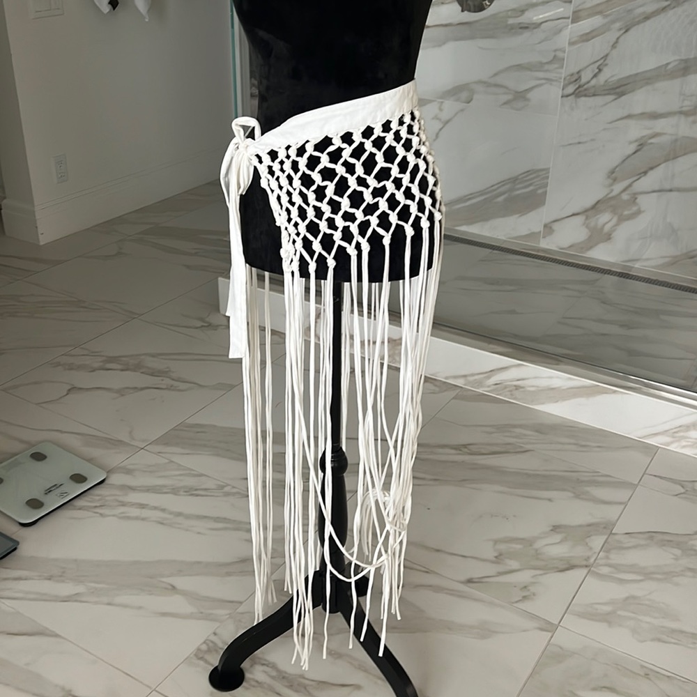 Crochet white swim cover up sarong